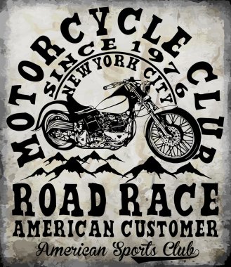 Motosiklet tee grafik moda tasarımı