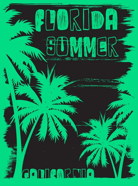 Sommaren tee grafisk design florida Kalifornien — Stock vektor