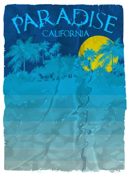 California beach Typography Graphics. T-shirt Stampa Design fo — Vettoriale Stock