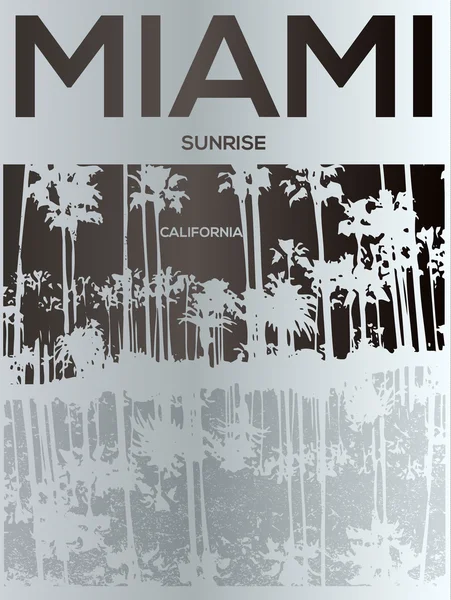 Miami - concepto de ilustración vectorial en estilo gráfico vintage para — Archivo Imágenes Vectoriales