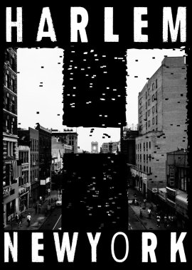 New york Harlem tipografi; t-shirt grafik