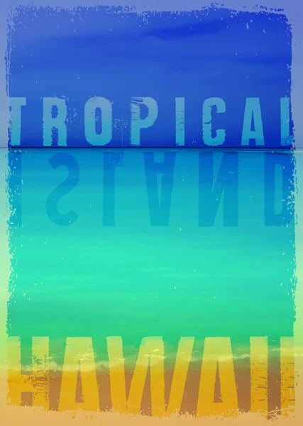 Hawaii tropisch eiland poster — Stockfoto