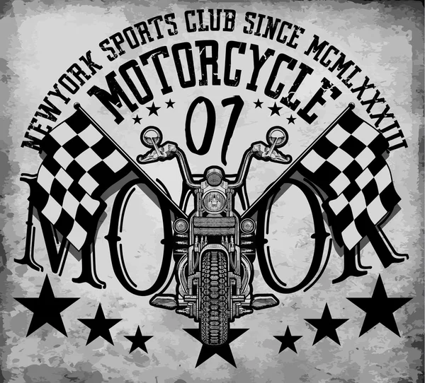 Типография мотоцикла; графика футболок; векторы — стоковый вектор