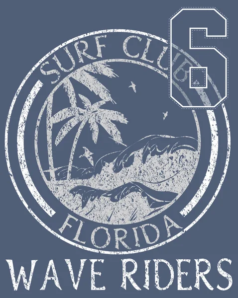 Florida beach typographie, graphiques de t-shirt, vecteurs — Image vectorielle