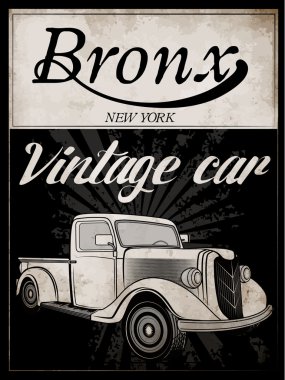 Eski Amerikan araba Vintage klasik Retro adam T gömlek grafik Desig
