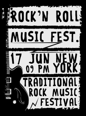 El Rock Festivali Afiş çekilmiş. Rock and Roll işareti