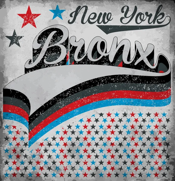 College New York Bronx Typografie, T-Shirt Grafiken, Vektoren — Stockvektor