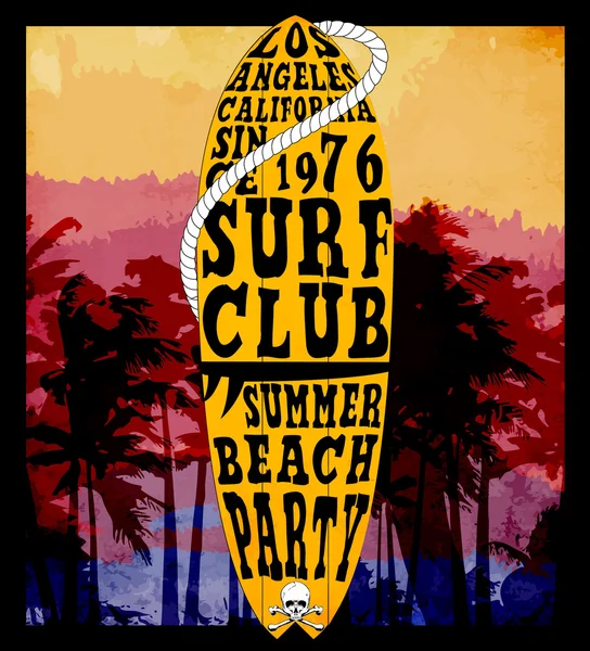 Surf Illustration / T-shirt graphics / vecteurs / typographie / paci — Image vectorielle