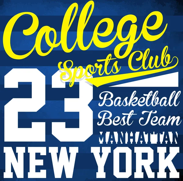 College basket-ball typographie logo imprimé ; typographie vêtements de travail ; — Image vectorielle