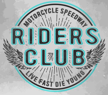 Vintage motosiklet elle çizilmiş vektör tee grafik tasarım