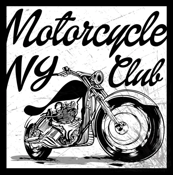 Vintage Moto dessin à la main vecteur tee design graphique — Image vectorielle