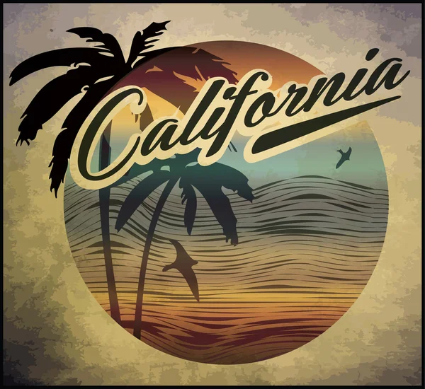 California beach Concept de club de surf Vector Summer surf retro b — Image vectorielle