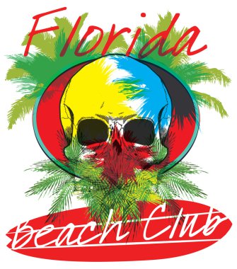 Florida plaj Surf club kavramı vektör yaz sörf retro badg