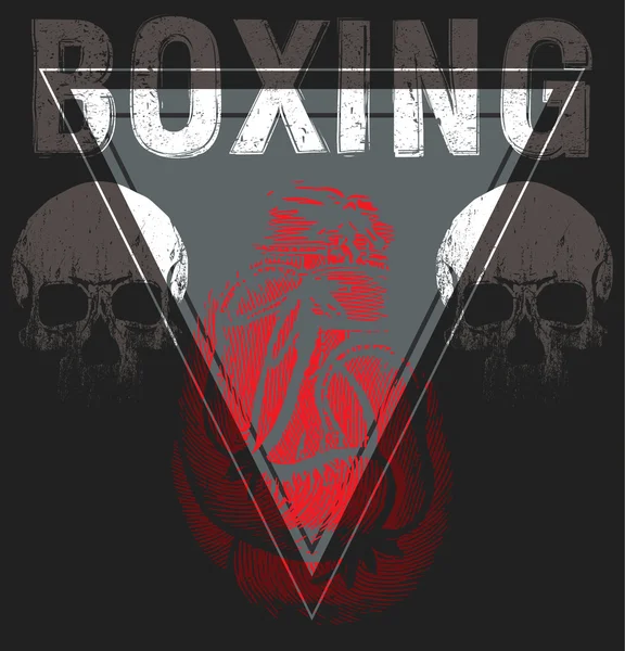 Guantes de Boxeo Vintage vector ilustración. Plantilla para imprimir, t — Archivo Imágenes Vectoriales