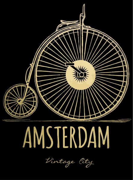 Vector city background. Amsterdam fashion style — Stock Vector