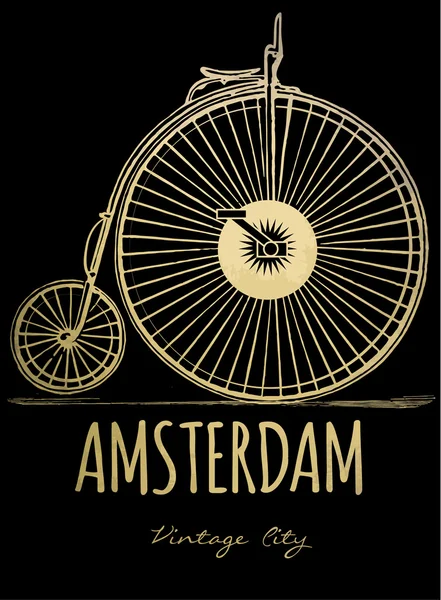 Vector stad achtergrond. Amsterdam fashion stijl — Stockvector