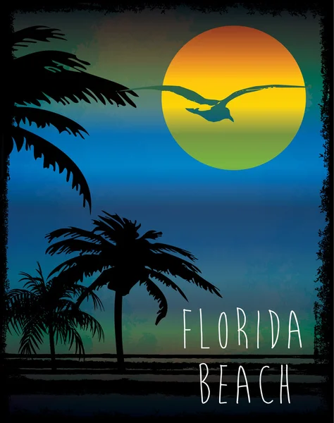 Vektor-Illustration zum Thema Surf und Surf Club Florida g — Stockvektor