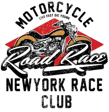 Vintage motosiklet elle çizilmiş vektör tee grafik tasarım