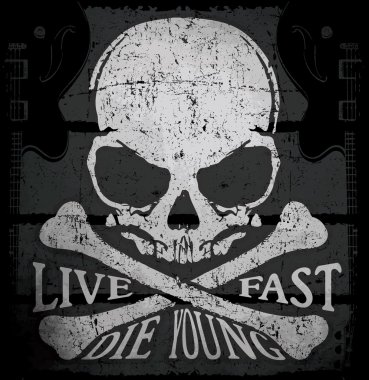 Kafatası Tişörtü Grafik Tasarımı