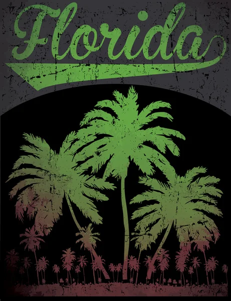 夏季 t 恤图形设计佛罗里达州加利福尼亚州 — 图库矢量图片