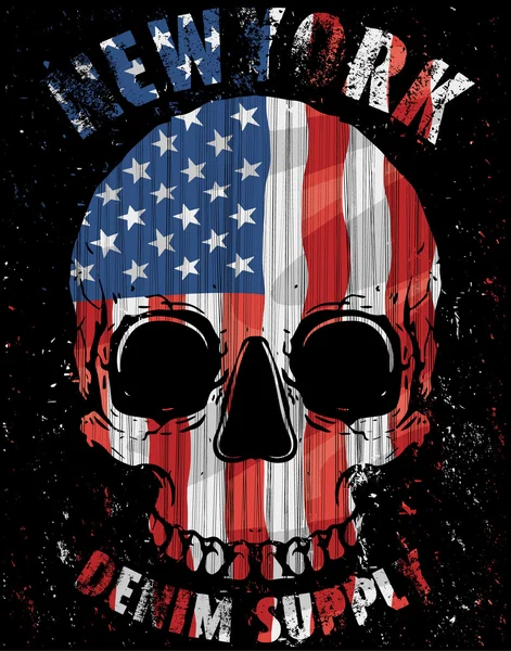Crâne drapeau américain style mode — Image vectorielle