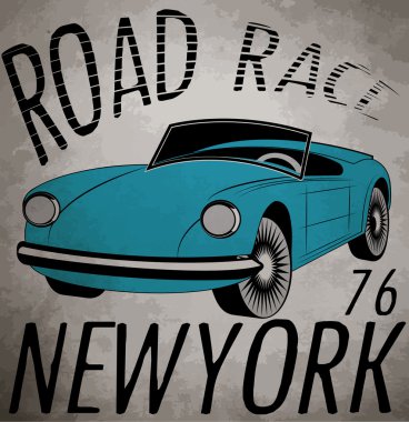 Retro araba. Eski model araba. Spor araba.