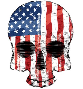 Amerikan bayrağı kafatası moda stil