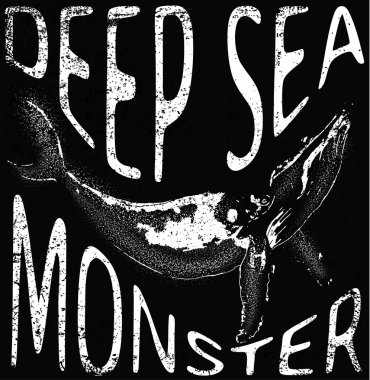 Deniz canavarı tee grafik tasarım