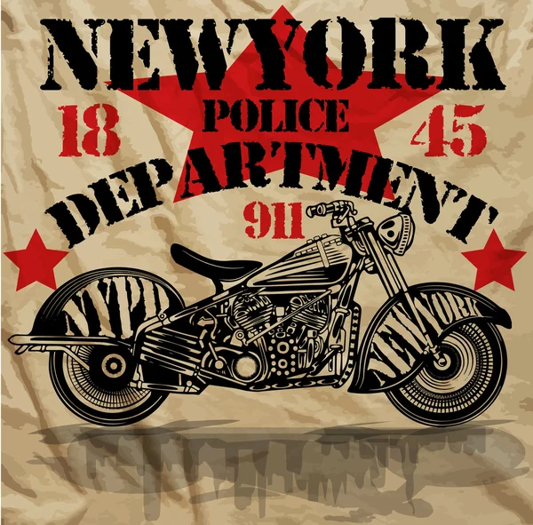 Motorka New York Fun Man Tričko Grafický design — Stockový vektor