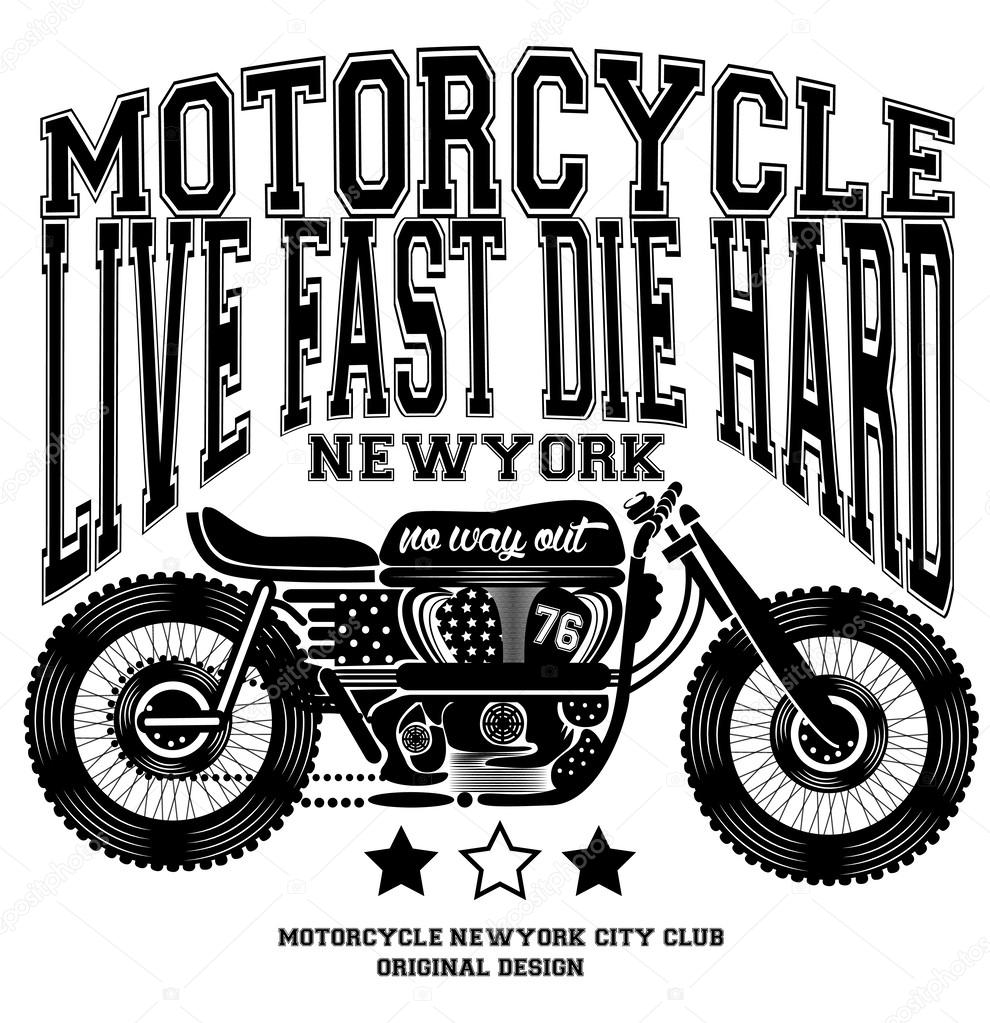 Motorcycle Vintage New York T shirt Graphic Design