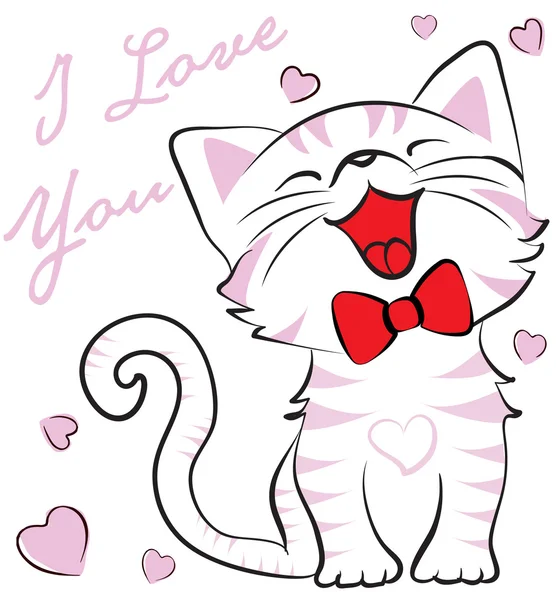 Kočičí sladká roztomilý přátelský Royalty Free Stock Ilustrace