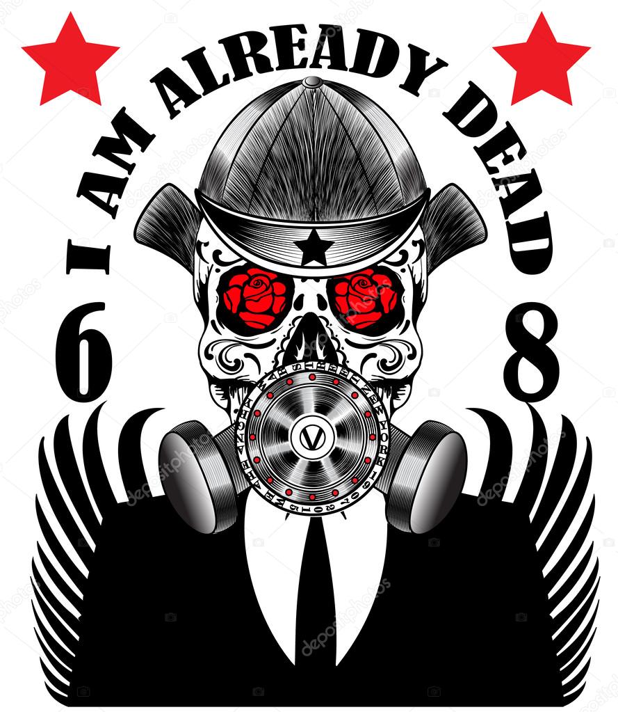 Skull Gas Mask Poster Man T shirt Graphic Design
