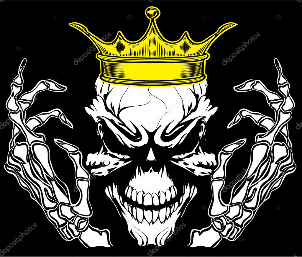 Skull King Poster Vintage Man T shirt Graphic Vector Design