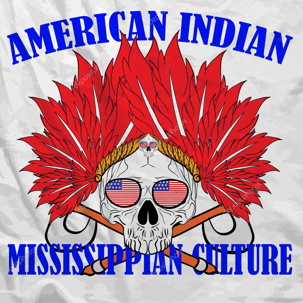 Skull Indian Fun Man T shirt Graphic Vector Design