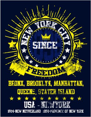 New York City adam üniversite T shirt grafik tasarım