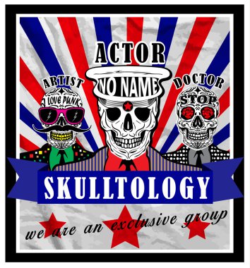 Skull Poster Man tişörtü Grafik Vektör Tasarımı