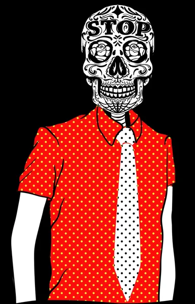 Camiseta Skull Man Diseño gráfico vectorial — Archivo Imágenes Vectoriales