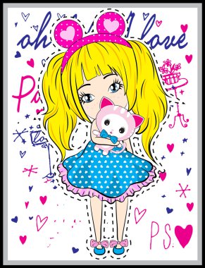 Hayvan ile şirin kız