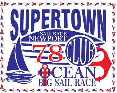Sail Race logo design - Sailing Collection, Vector Illustration with sample text clipart