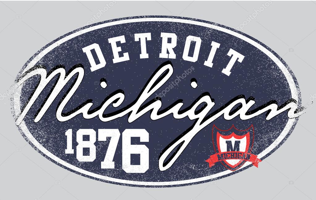 American college Detroit Michigan man t shirt gtaphic design