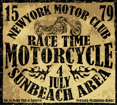 Motosiklet raceway tipografi, t-shirt grafik, vektörel çizimler