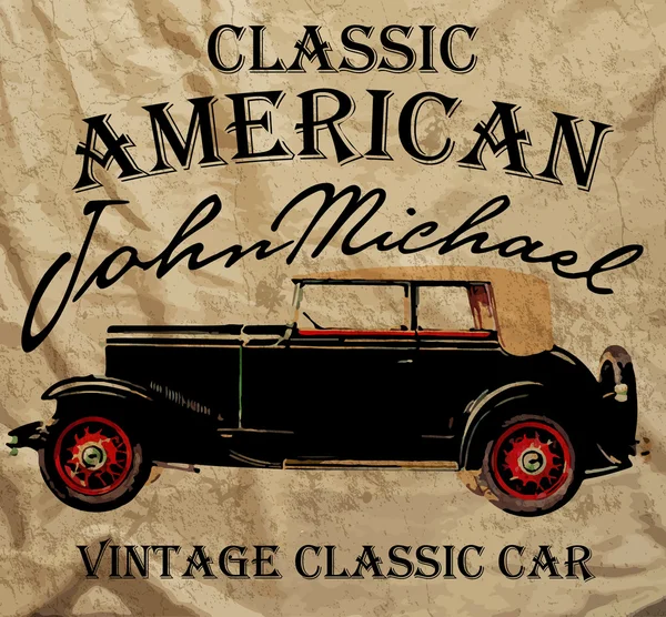 Eski Amerikan araba Vintage klasik Retro adam T gömlek grafik Desig