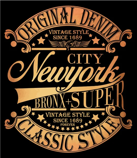 New york Vintage sloganı adam T shirt grafik vektör tasarımı