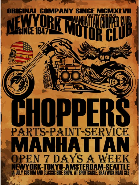 Vintage motosiklet t-shirt grafiği
