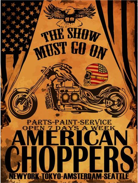 Vintage motosiklet t-shirt grafiği