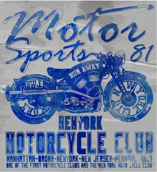 Vintage motocykl tričko grafika — Stockový vektor