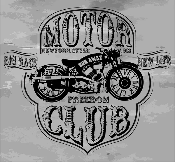 T-shirt de motocicleta vintage Gráfico — Vetor de Stock