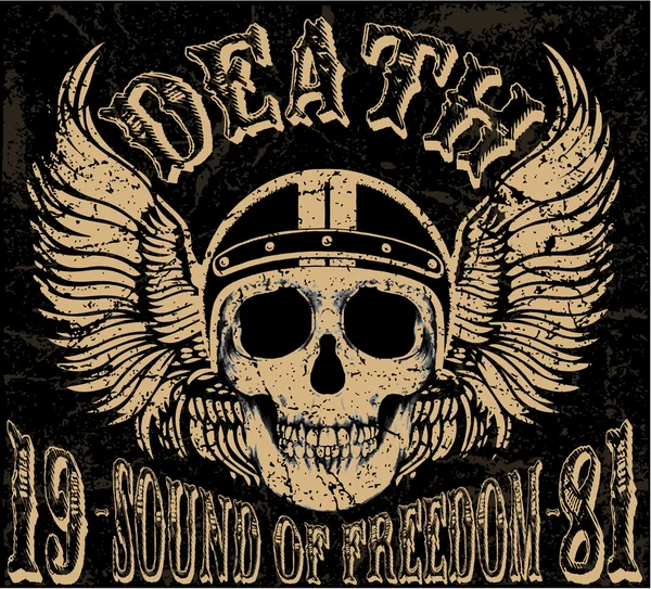 Kanat Vektörü İllüstrasyonlu Kafatası