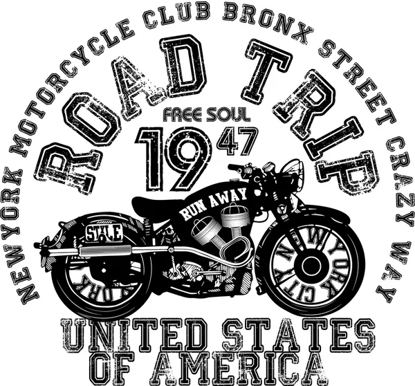 Vintage motocykl tričko grafika Royalty Free Stock Vektory