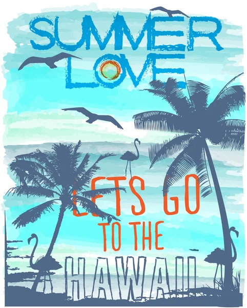 Tropikal gün batımında plaj hawaii